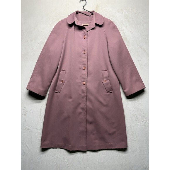 forecaster of boston Jackets & Blazers - Vintage 80s Forecaster of Boston Women's M Trench Coat Woven Polyester Raincoat